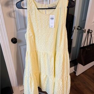 Abercrombie & Fitch Yellow Textured Dress